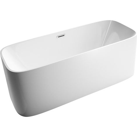BERNSTEIN - Baignoire îlot rectangulaire Blanc brillant 170x70x60cm en acrylique pour salle de bain - RIVA 2.0