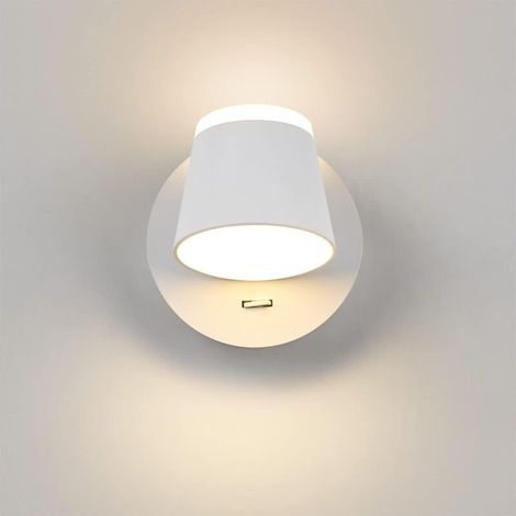Applique murale LED\u3000Lumières mural chambre à coucher Lampe murale LED Escalier intérieur applique murale tête de lit commutateur/LED 8W /garages couloir hôtels Rotation à 360 degrés blanc 3000K-R (1/4)