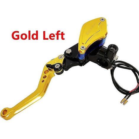 pièce, levier d'embrayage hydraulique de guidon 22 mm (7/8") pour moto, maître-cylindre de frein/embrayage pour Yamaha, Kawasaki, Suzuki, Honda - Or, gauche (1/5)