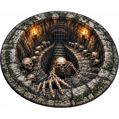 Tapis de sol rond Halloween, velours cristal, doux et lavable, cosplay, salon/chambre, commande personnalisée - Style 18 (1/5)