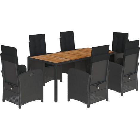 Maison Exclusive - Set de comedor de jardín 7 pzas y cojines ratá (1/5)