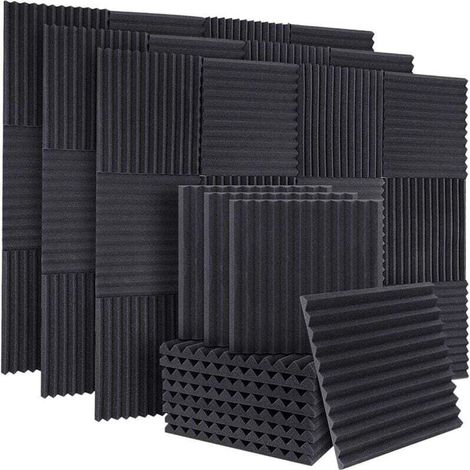 50 PièCes Panneaux Insonorisants en Mousse InsonoriséE Acoustique D'Isolation Phonique Cale pour Murs de Studio Plafond, 1X12X12 Pouces