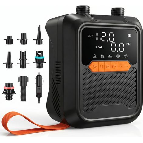 Gonfleur Paddle Électrique 20 PSI sans Batterie, avec Câble Auto 12 V CC (1/5)