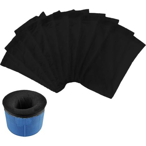 10 chaussettes noires pour épuisette de piscine, panier d'épuisette, chaussettes de piscine, chaussettes pour épuisette de piscine, chaussettes de piscine (1/5)