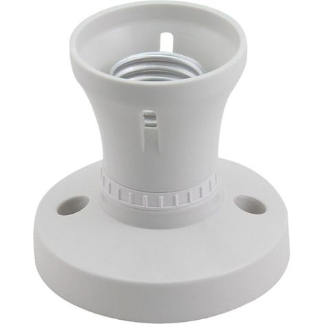 Douille de lampe E27 droite en plastique isolant, support luminaire mural saillie pour ampoule LED, halogène et incandescente