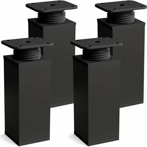 Pieds de meubles lot de 4 Design: Noir mat Hauteur : 60mm réglables Forme angulaire (1/4)