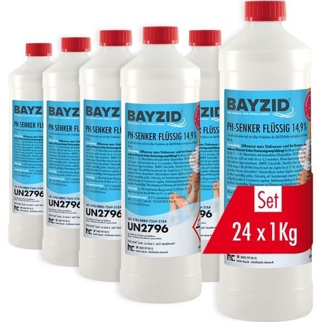 24 x 1 kg BAYZID réducteur de pH moins 14,9% de Höfer Chemie pour piscines et piscines afin de réduire la valeur du pH