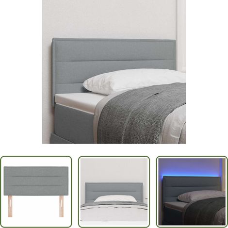 vidaXL Cabecero LED con tiras LED con cabecera Gris Claro 80 cm tela (1/5)