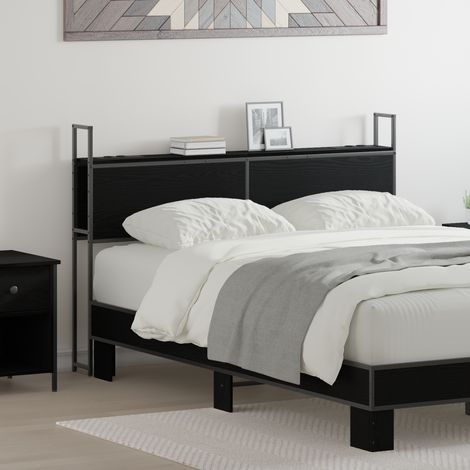 vidaXL Headboard de Rangement avec Station de Charge Chêne noir