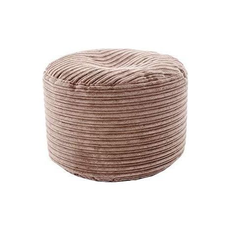 Loft 25 - Runder Sitzsack-Fußhocker für das Wohnzimmer, weicher Jumbo-Sitzsack aus Cord mit Füllung aus EPS-Perlen, Indoor-Gaming-Sitzsack-Fußhocker für Erwachsene und Kinder - Mokka (1/5)