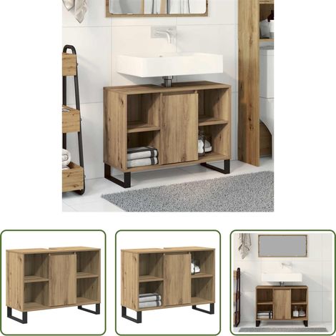vidaXL Wandmontage -  Badezimmerschrank Artisan-Eiche 80 x 33 x 60 cm Holzwerkstoff