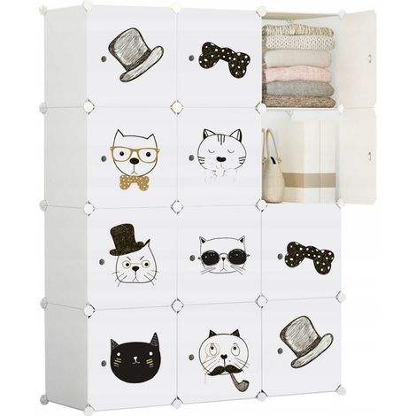 Modularer Kleiderschrank, großes Regal, Kinderkleiderschrank, bunt, XXL, märchenhaft, Kätzchen (1/4)