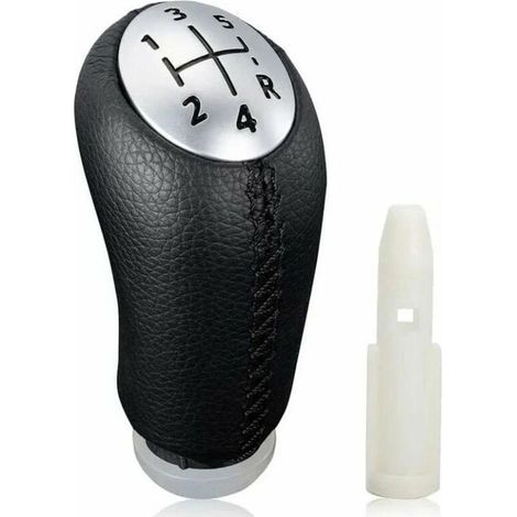 Pommeau de Levier de Vitesse Manuel en Cuir Noir pour Renault Clio III 2005-09, Megane 2 Laguna 2003-09 - Style et Confort pour votre Voiture