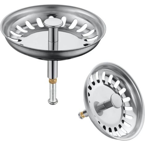 Filtro per lavello da cucina da 79 mm, tappo per lavello in acciaio inox, confezione da 2, filtro anti-intasamento, compatibile con la maggior parte dei lavelli da cucina, migliora la praticità in cuc