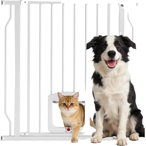 Barrière de sécurité pour chien, petite porte d'accès, installation par pression, BLANC (1/5)