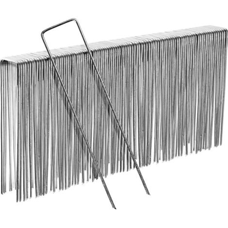 Confezione da 50 picchetti di fissaggio in acciaio per tessuto non tessuto per il controllo delle erbacce - 150x30mm - Ø2.5mm