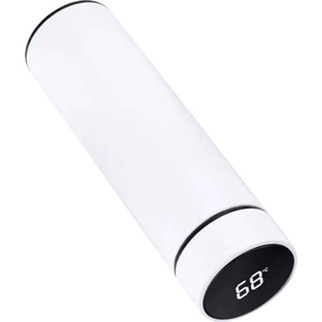 Isolierte Wasserflasche, 500 ml Fassungsvermögen, Innenbehälter aus Edelstahl 304, Silikonboden, tragbarer Thermobecher für den täglichen Gebrauch, Weiß (1/5)