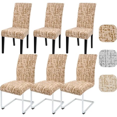 Stuhlhussen 6er Set, universell, elastisch, waschbar, für Esszimmerstühle (1/5)
