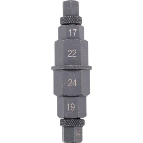 Outil hexagonal 6 en 1 pour axe avant de moto, compatible avec les roues de 12, 14, 17, 19, 22 et 24 mm  adaptateur de douille pour axe de moto 3/8 pouce.