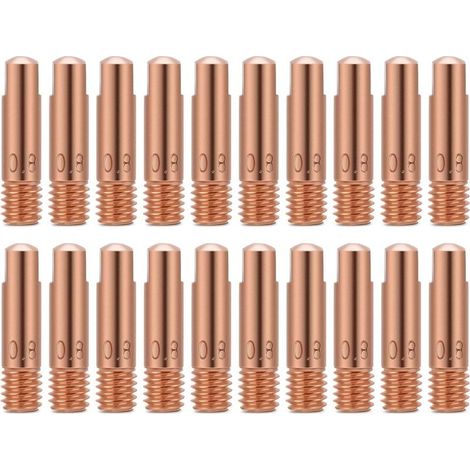 Buse De Contact MIG, Embouts De Contact De Soudage, Embout De Contact En Cuivre De 20 Pièces Pour Les Consommables De Torche De Soudage 15AK MIG(0.8) (1/5)