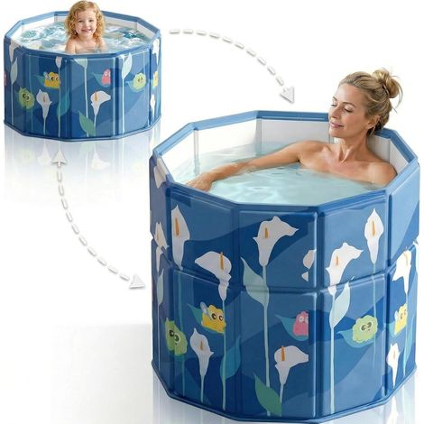 Baignoire pliable pour jacuzzi et glace - Baignoires latérales abaissables (bleu) (1/5)