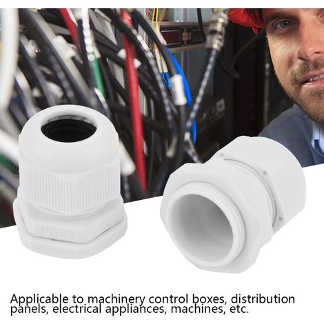 IP68 wasserdichte, weiße Nylon-Kabelverschraubung, PG21-Kabelstecker, 10er-Packung (1/4)