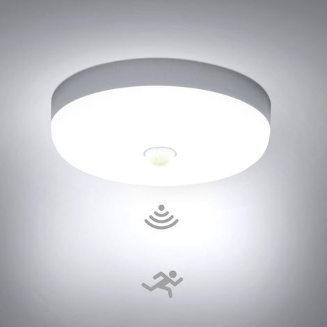 18W Plafonnier LED Detecteur de Mouvement, Lampe Plafond avec Capteur Intérieur, Luminaire Plafonnier Automatique, pour Hublot, Couloir et Cave, 220V Motion Sensor Rond Ceiling Lights Indoor (1/5)