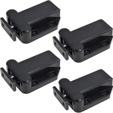 4 pièces Fermeture porte placard Loquets pour placards Fermoirs pour placards Armoire Catches verrou pour armoire de meuble (noir) (1/5)