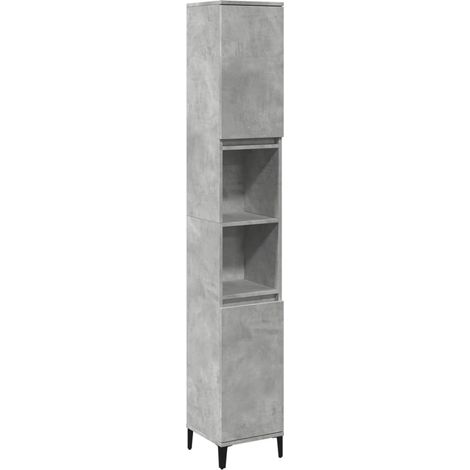 Maison Exclusive - Badschrank Betongrau 30x30x190 cm Holzwerkstof
