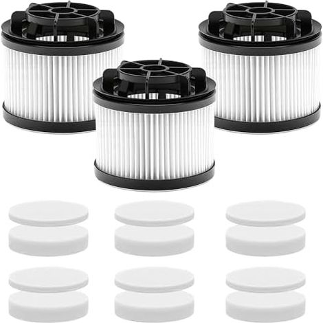 Lot 3 filtres de Remplacement pour aspirateur sans Fil pour Levoit LVAC200 Batterie, Accessoire référence LSV-V201F-WUS, composé de 3 filtres HEPA et 6 préfiltres lavables (1/5)