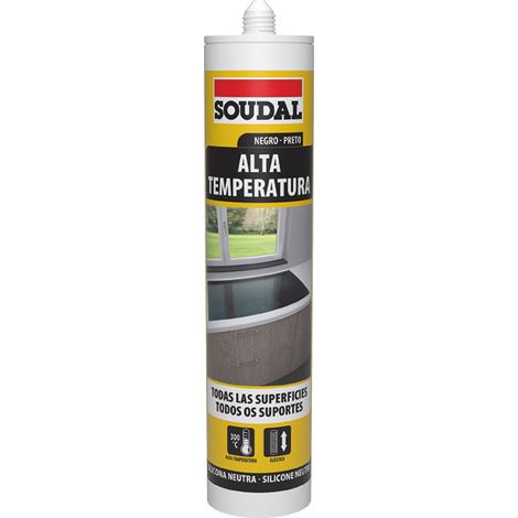 Silicona alta temperatura 290 ml negro soudal (1/4)