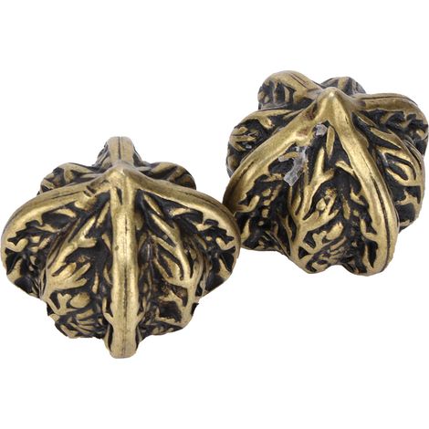 Lot de 2 boules de Baoding en laiton et noix, pour massage et décompression des mains. (1/5)