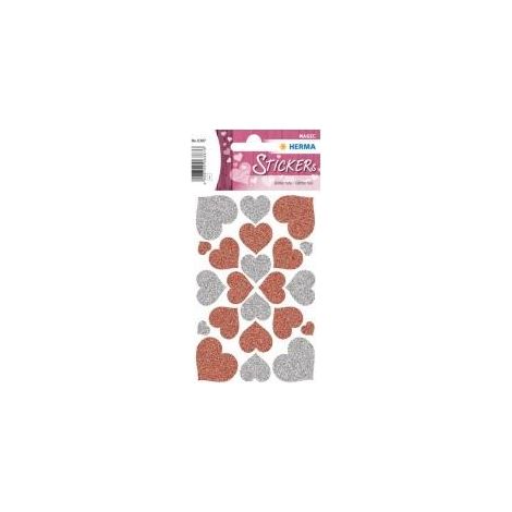 Herma Adesivi decorativi rossi e argento 9 x 16 cm
