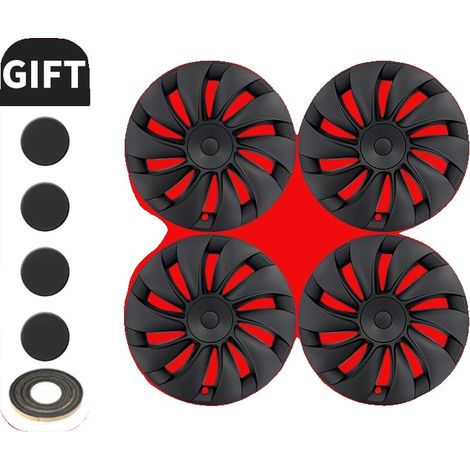 Tapa central de rueda de 19 pulgadas, compatible con Model Y, CycloneCentreSmooth, Tesla-b, New Model Y 19IN-b (1/2)
