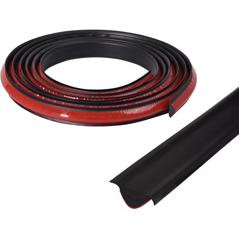 Moulures décoratives, autocollantes, en PVC, moulures de finition, pour plan de travail, cuisine, pour bords muraux, bords de carrelage, noir 5 m (1/5)