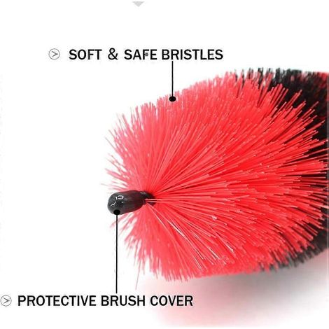 Brosse de nettoyage pour jantes en alliage, 42 cm, poils souples et résistants, compatible avec voitures, motos, camions et vélos. (1/4)