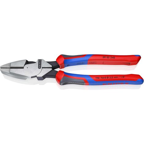 KNIPEX 09 02 240 Kraft-Kombizange "Lineman's Pliers" amerikanisches Modell mit Comfort-Griffen schwarz atramentiert 240 mm (1/6)