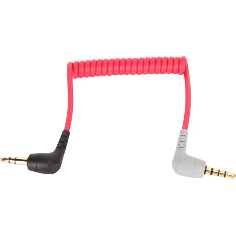 Câble TRRS 3,5 mm mâle à mâle enroulé à angle droit pour micro Rode SC7, téléphone et tablette (1/5)