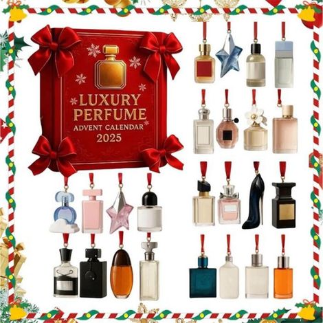 BLOC EPHEMERIDE,Calendrier de l'Avent 2026 avec parfum de luxe,24 jours de parfums ornements en acrylique,compte à rebours Blue (1/5)