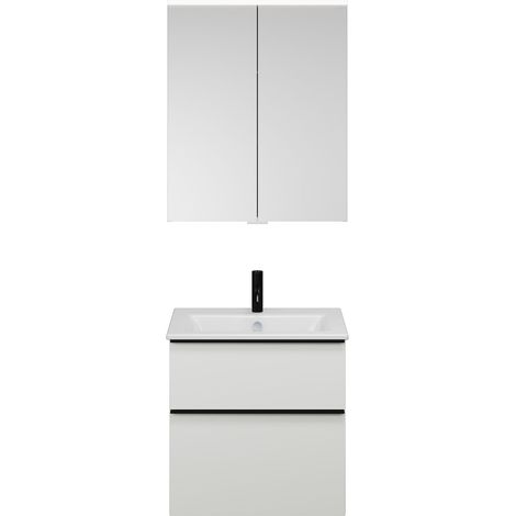Set burgbad Eqio, composé d'une armoire de toilette, d'un lavabo