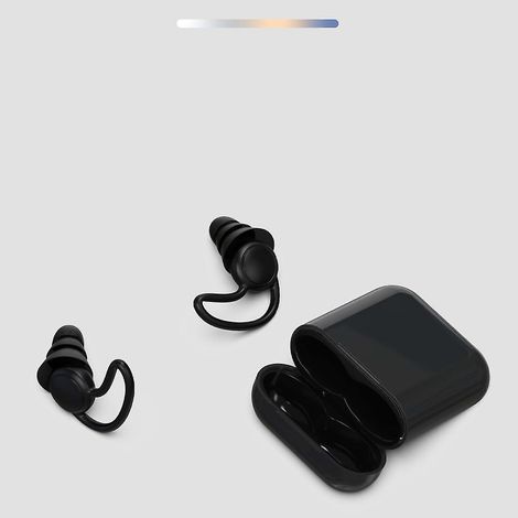 Bouchons d'oreilles en silicone ultra confortables et antibruit pour dormir, ronfler, courir, tirer, voyager et assister à des concerts (lot de 2) (1/5)