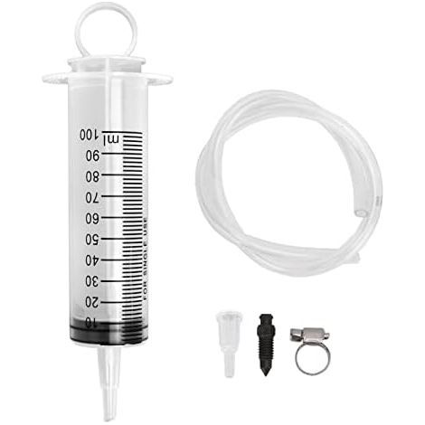 Kit de purge frein, kit changement liquide dispositif hydraulique, seringue 100 ml avec tuyau 50 cm, universel pour moto/scooter/quad - (1/5)