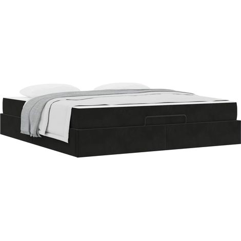 Maison Exclusive - Struttura letto con materasso 2 pz Nero Velluto (1/5)