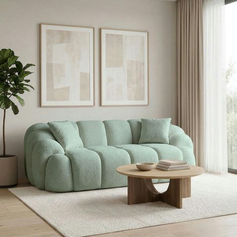 Canapé 2 places vert sauge design arrondi ONDA (1/5)