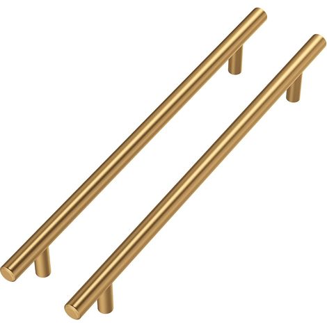 Lot de 10 - Poignée Placard - Poignée Meuble - Acier Inoxydable Laiton Brossé Pour Cuisine Salle De Bain Chambre 160mm Doré (1/5)