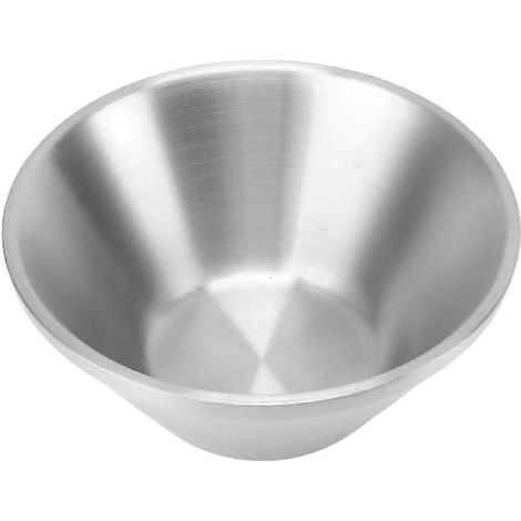 Saladier en acier inoxydable, bol rond double paroi en métal (12 cm) argent 2025 (1/5)