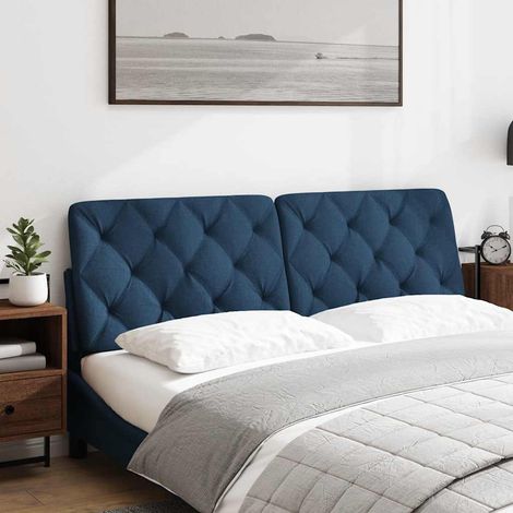 Coussin de tête de lit bleu 160 cm tissu CFW57965 (1/5)