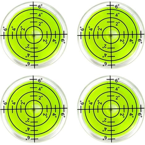 Lot de 4 niveaux à bulle ronds en forme de libellule Ø 32 mm avec bulle d'air Niveau à bulle pour caravane, camping car, caméra, vidéoprojecteur, cadre photo et plus encore (1/5)