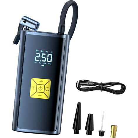 Multifunktionale 150-PSI-Luftpumpe, kabelloser Luftkompressor, tragbarer elektrischer Reifenfüller mit LED-Licht und automatischer Abschaltfunktion für Auto-, Motorrad- und Fahrradreifen sowie Bälle (1/2)