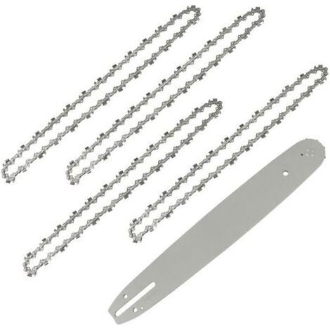 Longueur de Guide-chaîne 35 cm avec 4 Chaînes de Tronçonneuses, 52 Maillons / Entraineurs, Pas de 3/8\ (1/4)